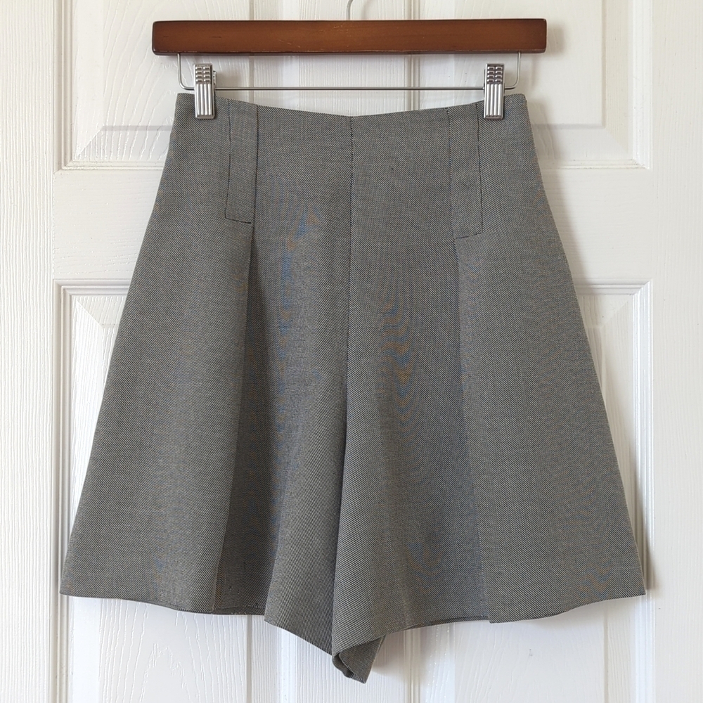 Express 90's Vintage Lightweight Chevron Knit High Waist Pleat Wide Leg Shorts 5